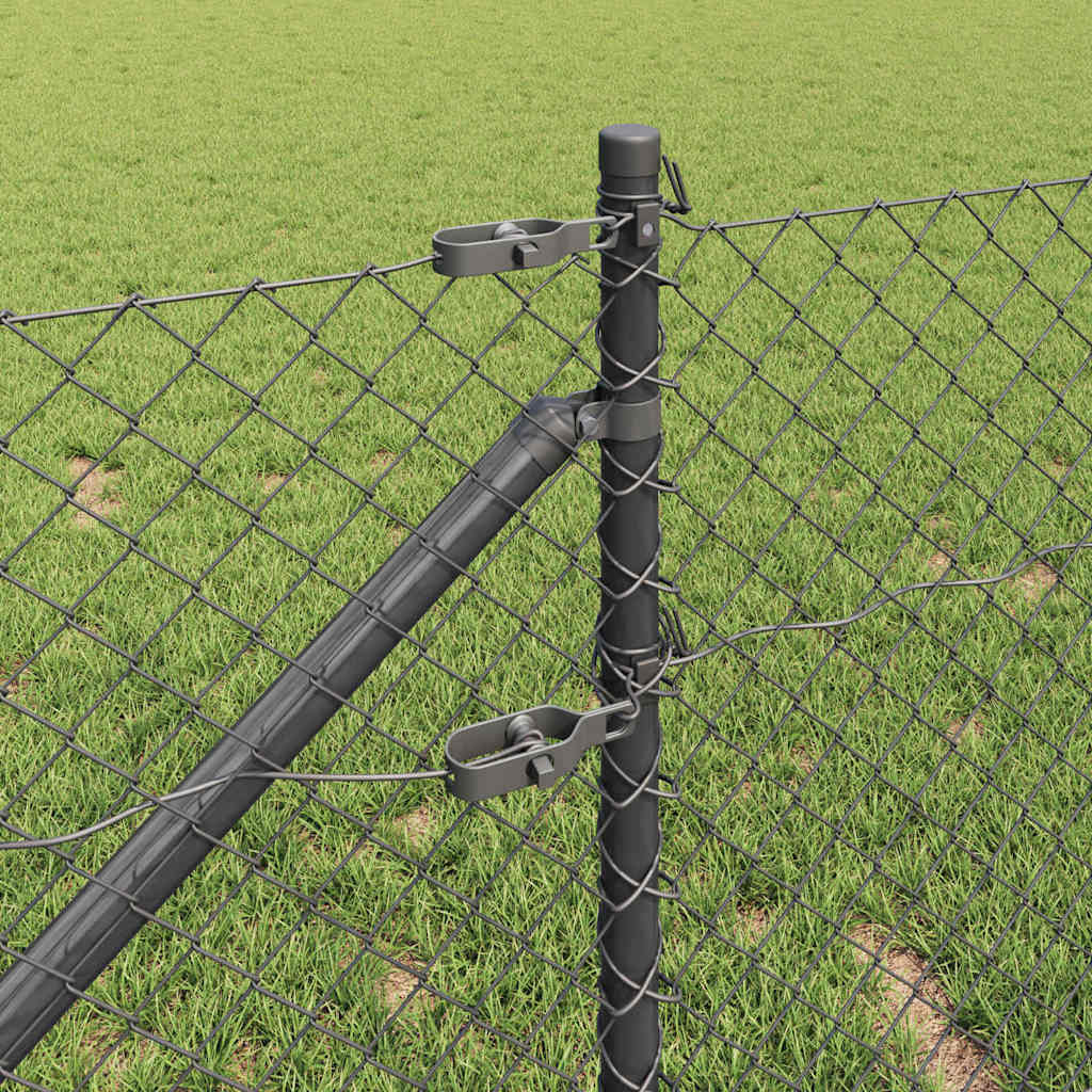 Stup za ogradu Siva 10 x 0,4 m (mreža 40 x 40 mm) Čelik i PVC