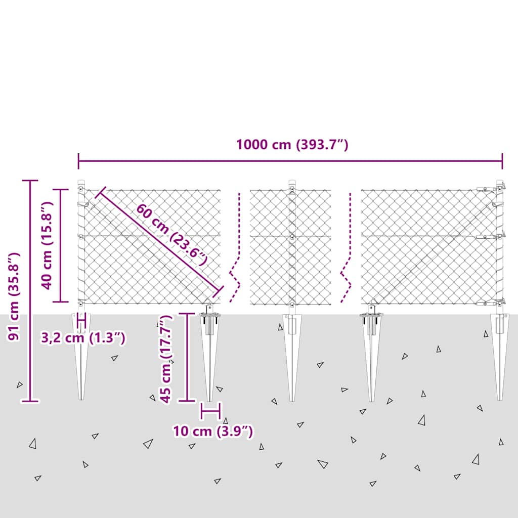 Zavareno žičano ograđivanje s bodljama 10 x 0,4 m Siva Mreža