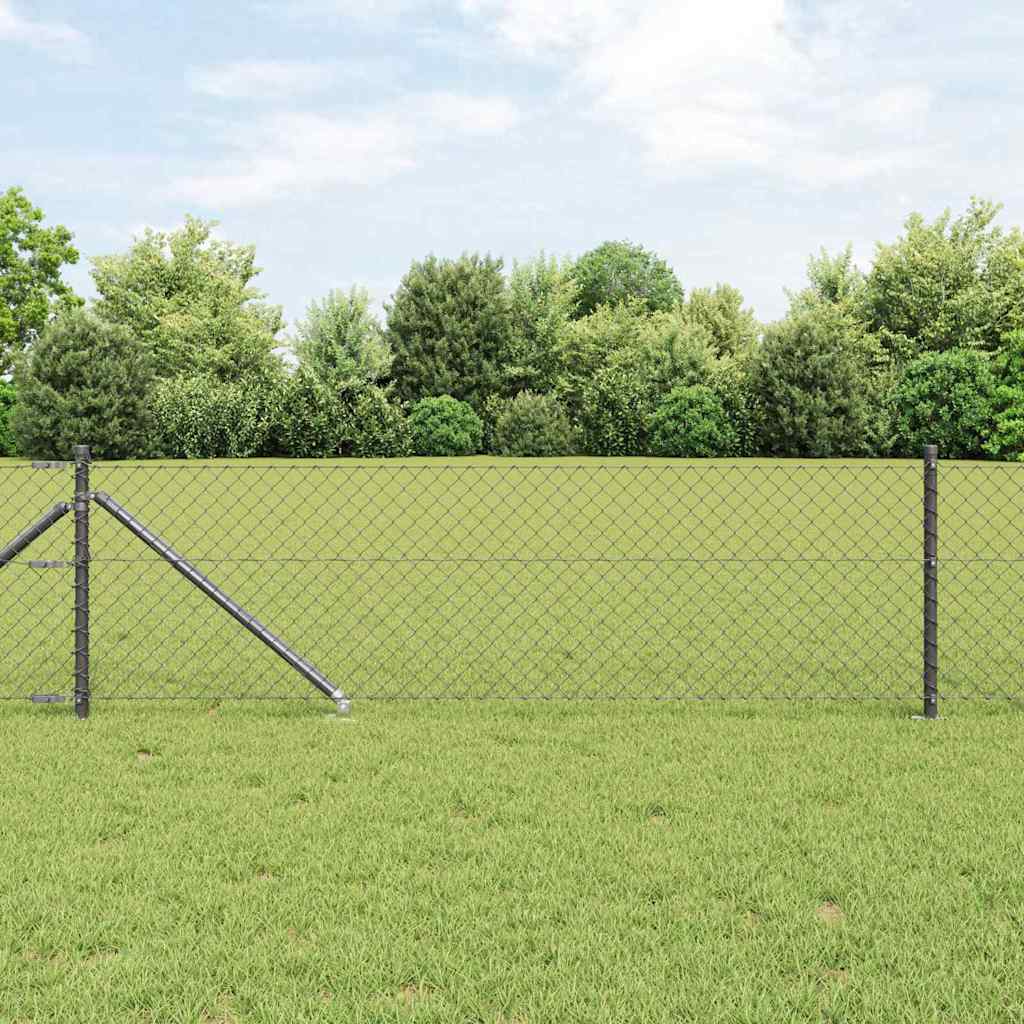 Stup za ogradu Siva 10 x 0,8 m (mreža 40 x 40 mm) Čelik i PVC