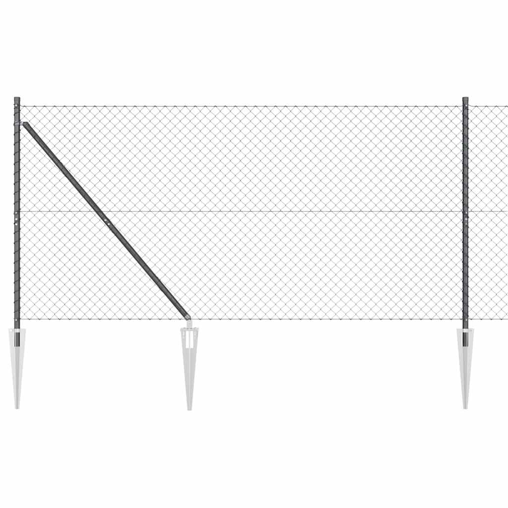 Stup za ogradu Siva 10 x 1,2 m (40 x 40 mm mrežica) Čelik i PVC