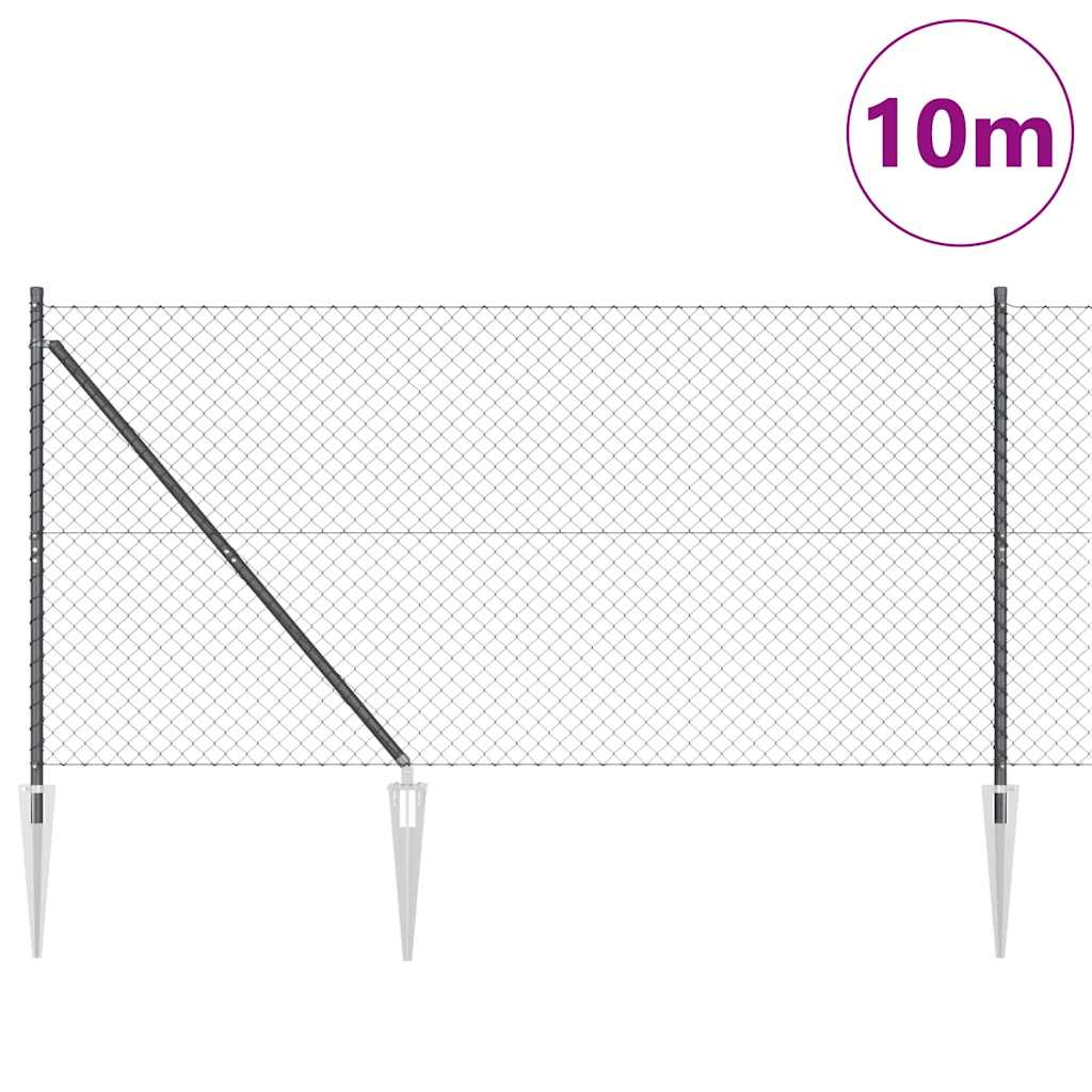 Stup za ogradu Siva 10 x 1,4 m (40 x 40 mm mreža) Čelik i PVC