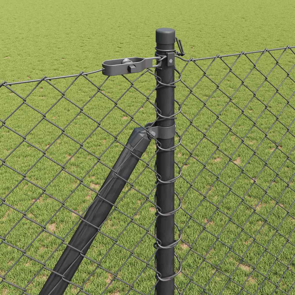 Stup za ogradu Siva 10 x 1,5 m (40 x 40 mm mreža) Čelik i PVC