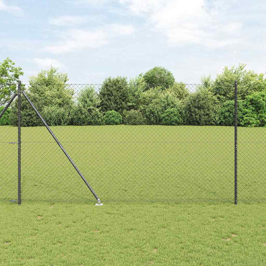 Stup za ogradu Siva 10 x 1,5 m (40 x 40 mm mreža) Čelik i PVC