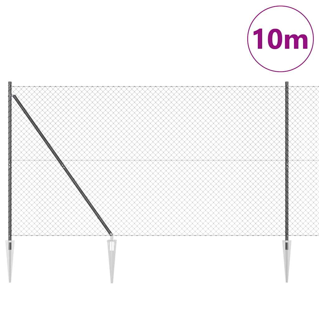 Stup za ogradu Siva 10 x 1,6 m (40 x 40 mm mreža) Čelik i PVC