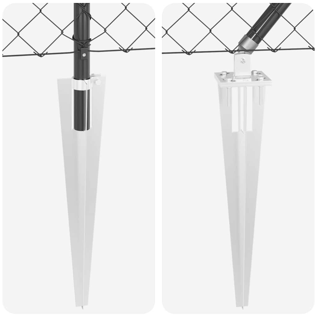 Stup za ogradu Siva 10 x 1,4 m (60 x 60 mm mreža) Čelik i PVC