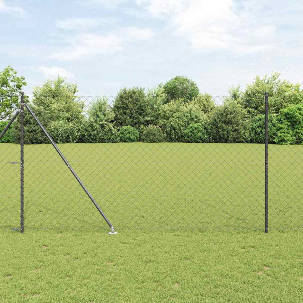 Stup za ogradu Siva 10 x 1,6 m (60 x 60 mm mreža) Čelik i PVC