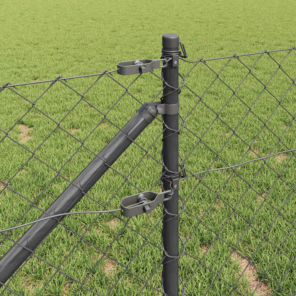 Stup za ogradu Siva 25 x 0,4 m (mreža 60 x 60 mm) Čelik i PVC