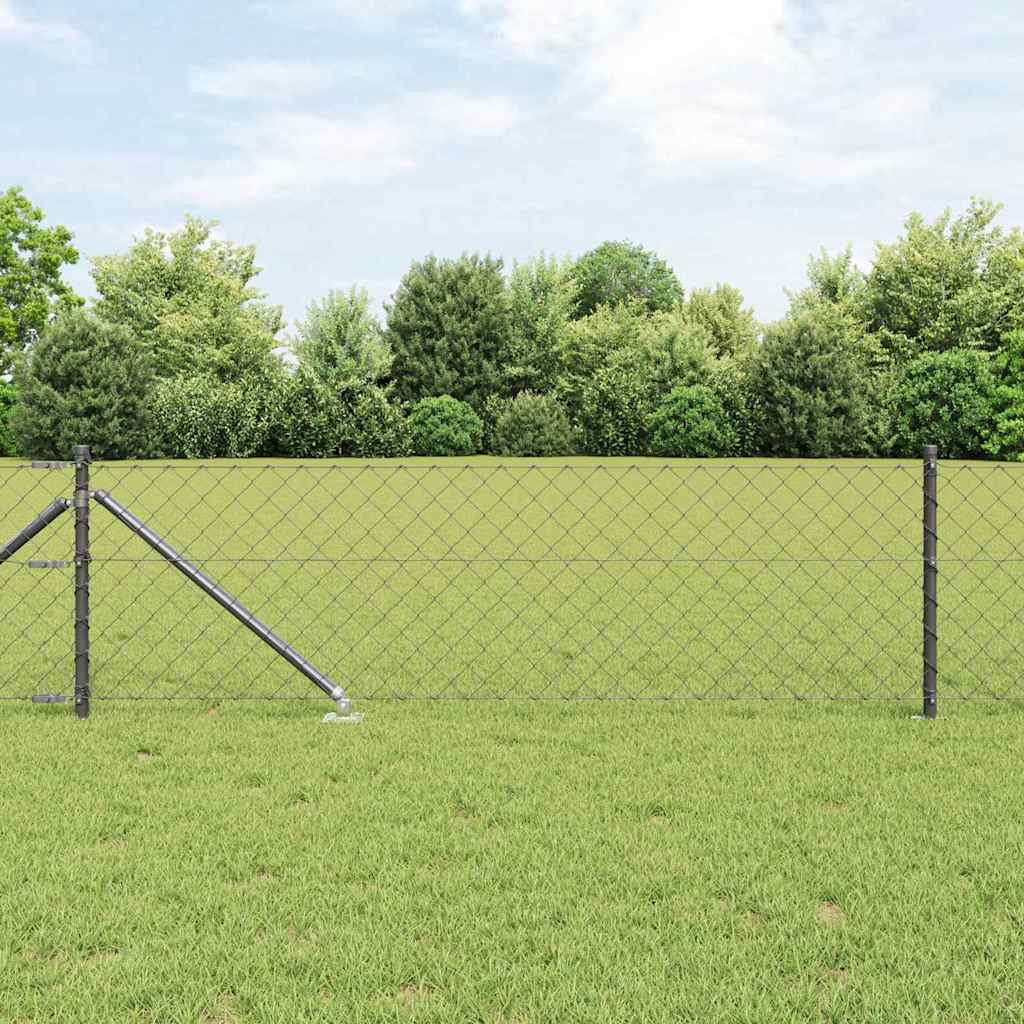 Stup za ogradu Siva 25 x 0,4 m (mreža 60 x 60 mm) Čelik i PVC