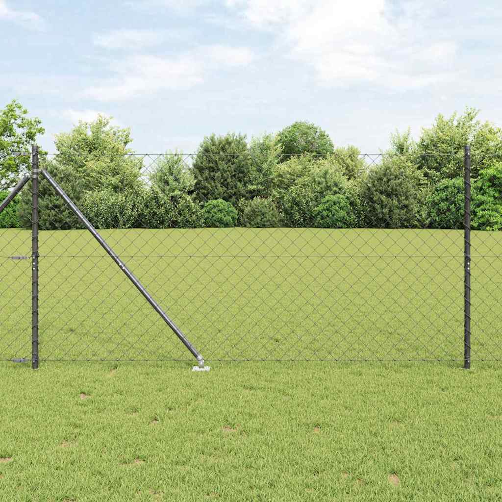 Stup za ogradu Siva 25 x 1,4 m (60 x 60 mm mreža) Čelik i PVC