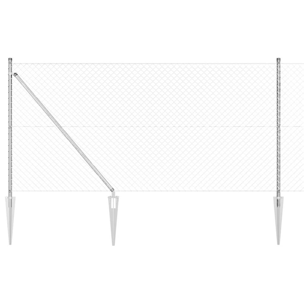 Stup za ogradu Srebrno 10 x 1 m (mreža 40 x 40 mm) Čelik