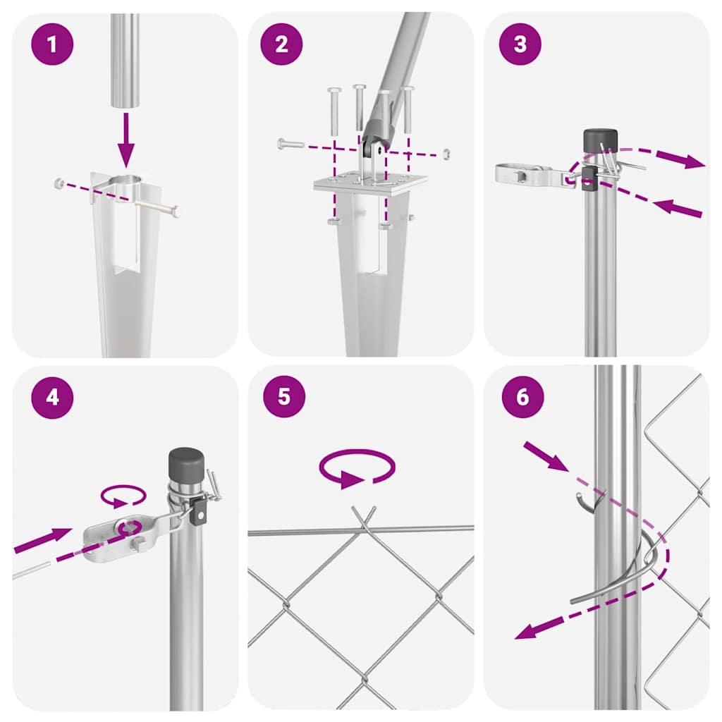 Stup za ogradu Srebrno 10 x 1,4 m (40 x 40 mm mreža) Čelik