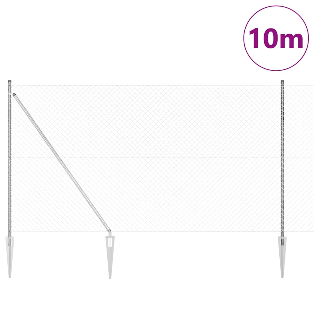 Stup za ogradu Srebrno 10 x 1,5 m (40 x 40 mm mreža) Čelik