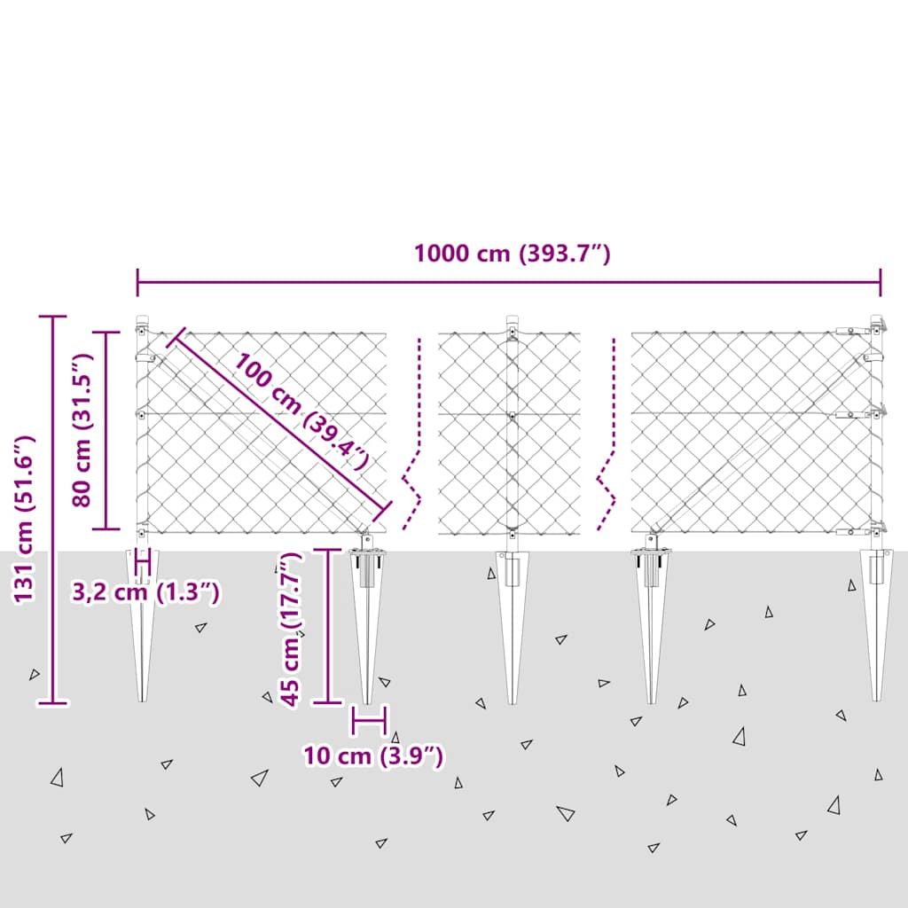 Zavareno žičano ograđivanje s bodljama 10 x 0,8 m Srebrna Mreža