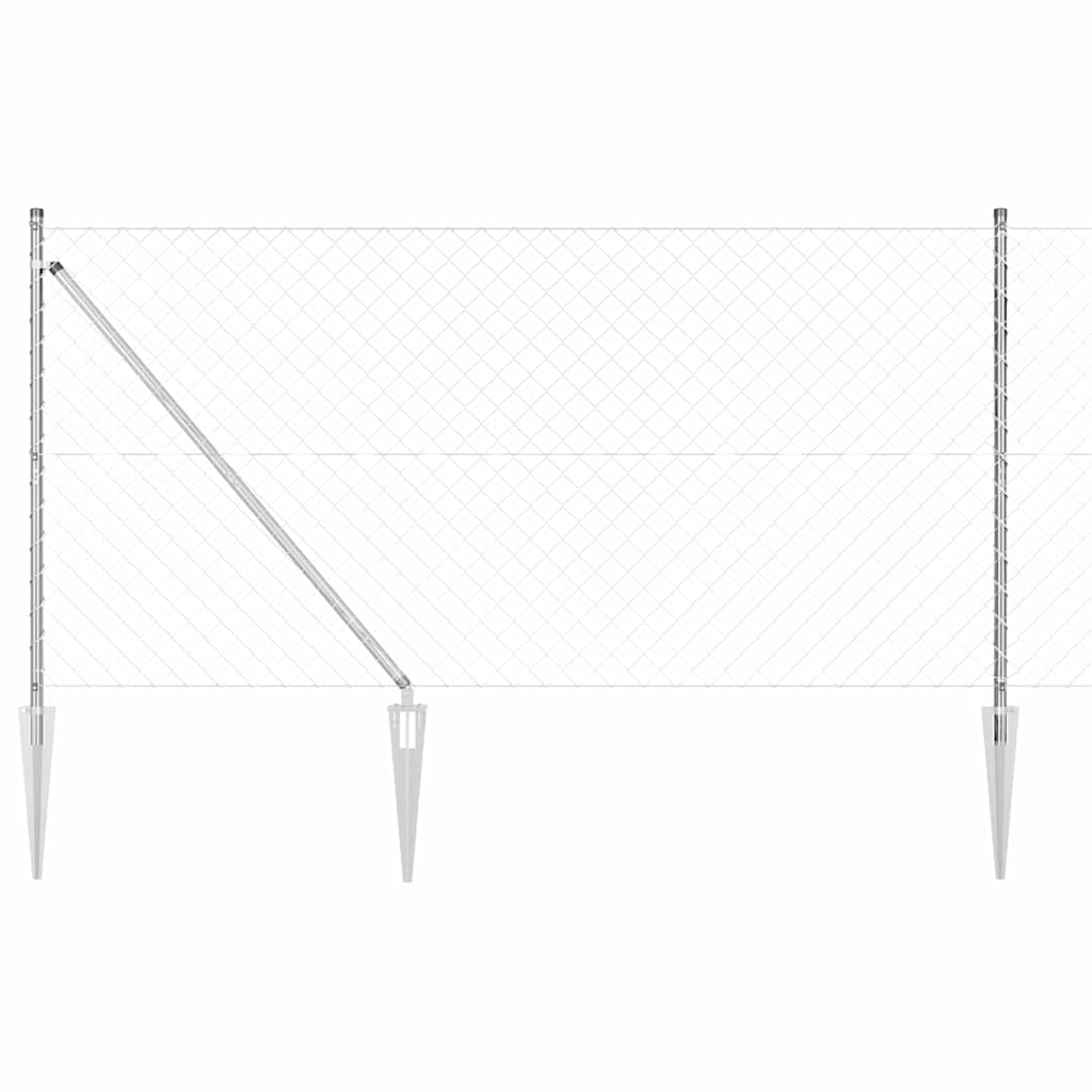 Stup za ogradu Srebrno 10 x 1,2 m (60 x 60 mm mrežica) Čelik