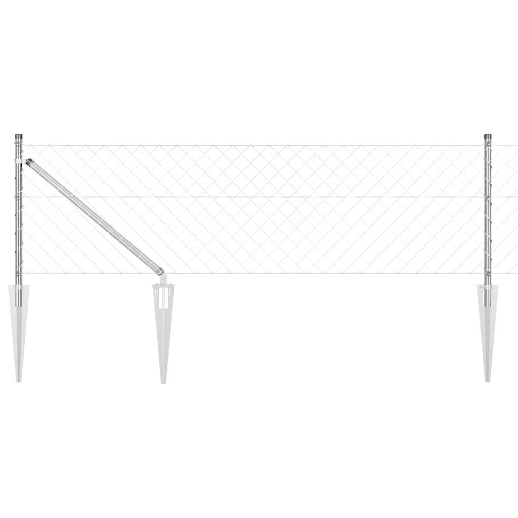 Stup za ogradu Srebrno 25 x 0,8 m (60 x 60 mm mreža) Čelik