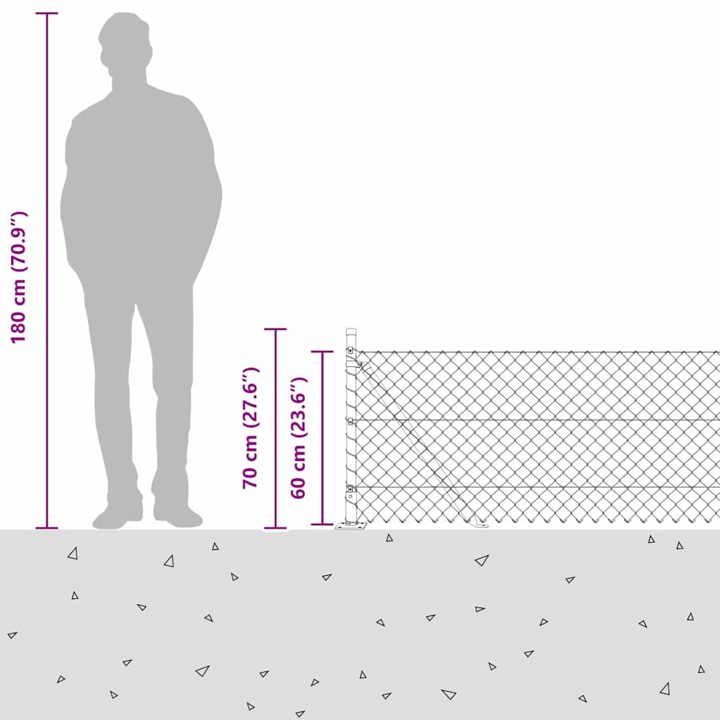 Stup za ogradu Zelena 10 x 0,6 m (40 x 40 mm mreža) Čelik i PVC