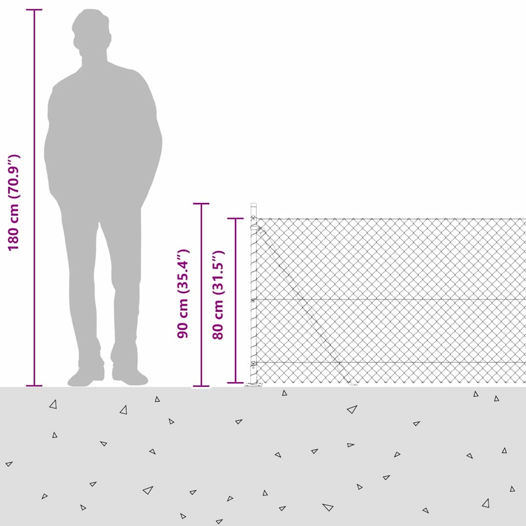 Zavareno žičano ogradno mreža s betonskom podlogom 10 x 0,8 m