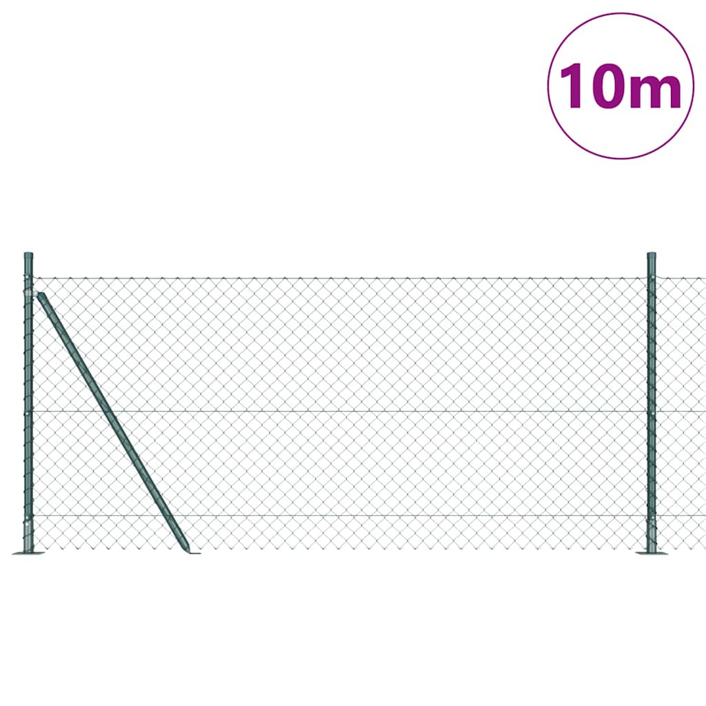 Stup za ogradu Zelena 10 x 0,8 m (mreža 40 x 40 mm) Čelik i PVC
