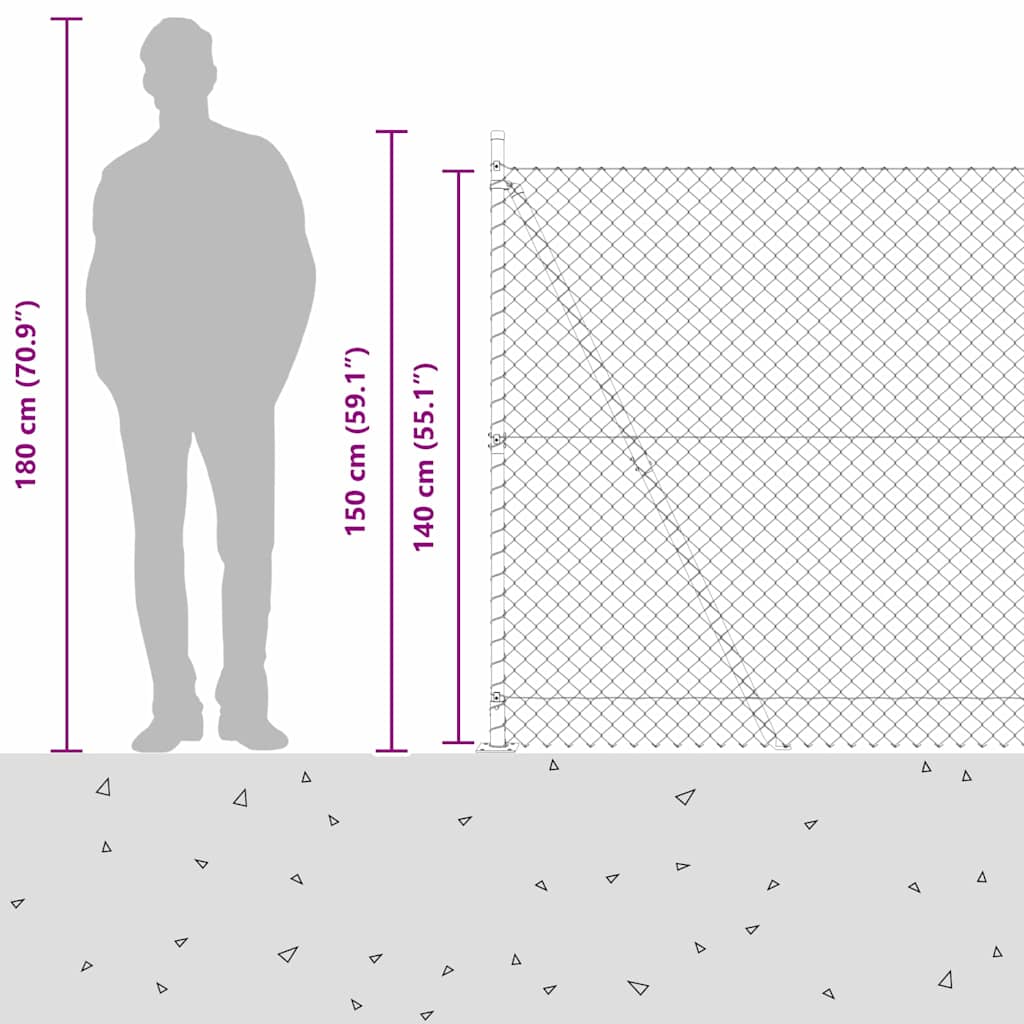 Stup za ogradu Zelena 10 x 1,4 m (40 x 40 mm mreža) Čelik i PVC