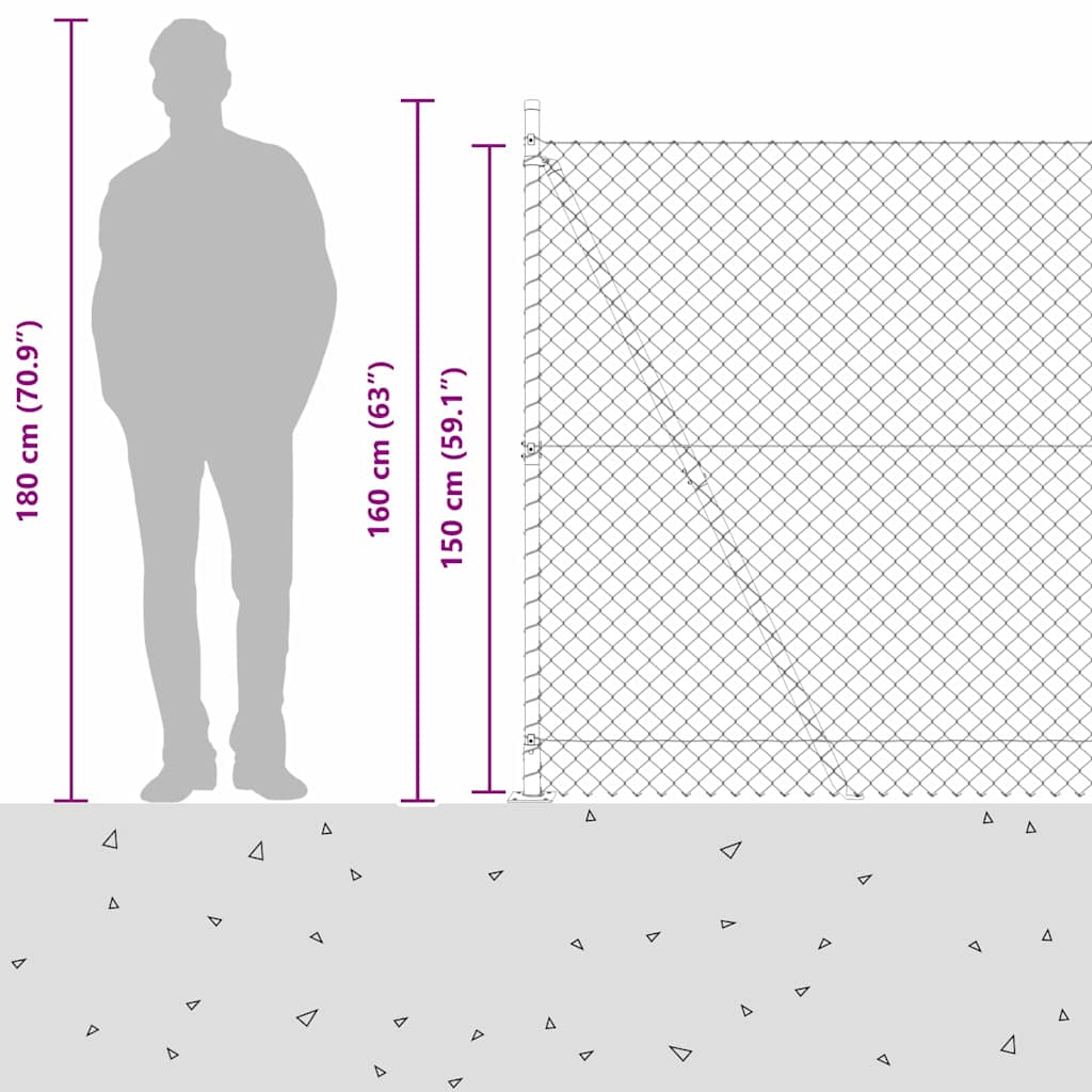 Stup za ogradu Zelena 10 x 1,5 m (40 x 40 mm mreža) Čelik i PVC