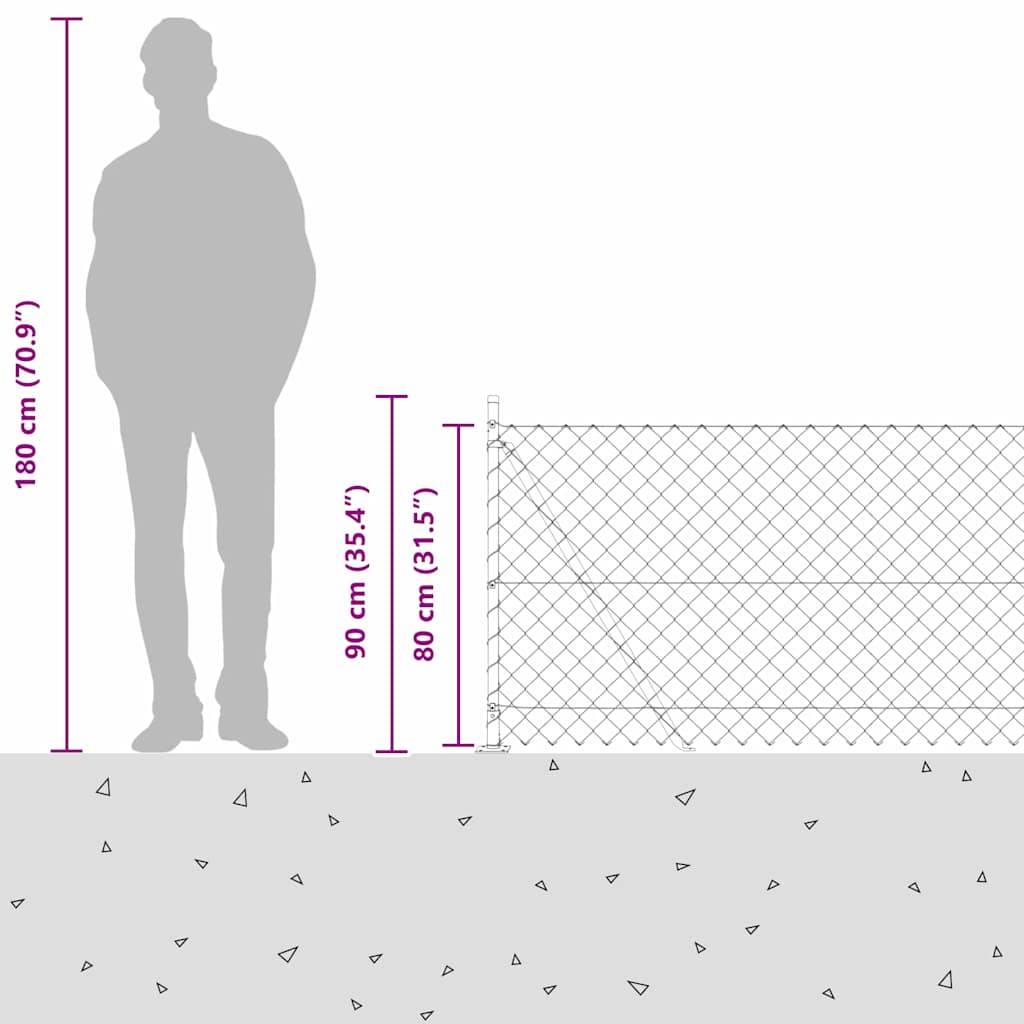 Stup za ogradu Zelena 10 x 0,8 m (60 x 60 mm mreža) Čelik i PVC