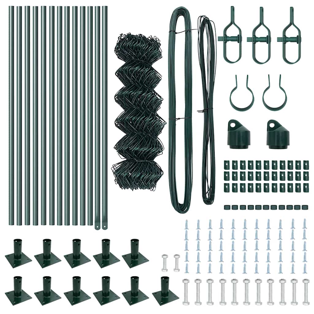 Stup za ogradu Zelena 25 x 0,4 m (40 x 40 mm mreža) Čelik i PVC