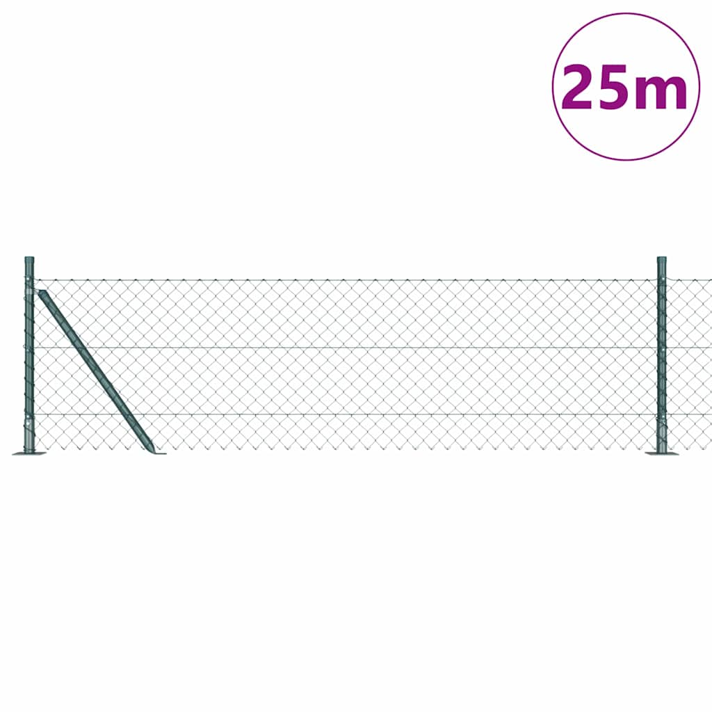 Stup za ogradu Zelena 25 x 0,6 m (40 x 40 mm mreža) Čelik i PVC