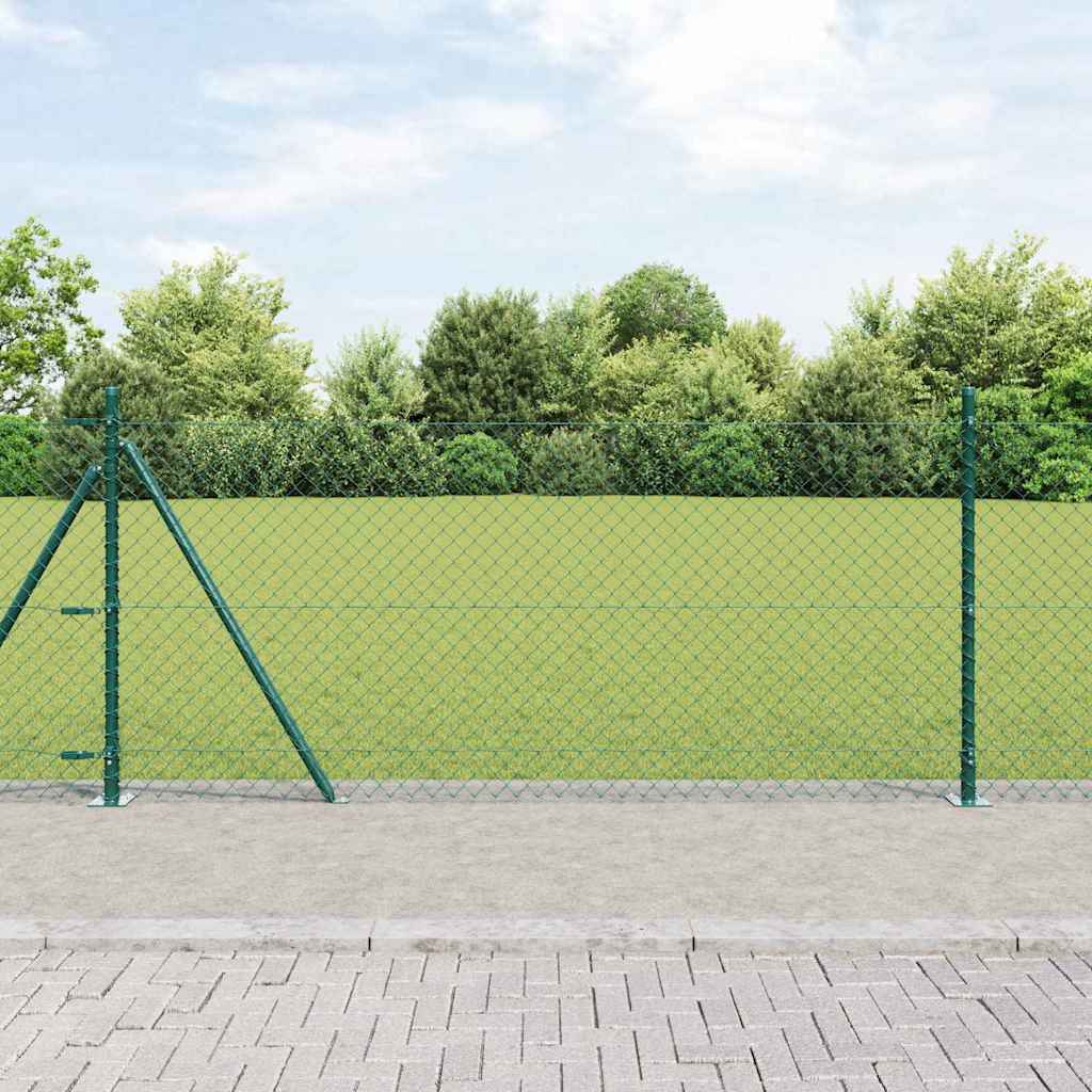 Stup za ogradu Zelena 25 x 0,8 m (mreža 40 x 40 mm) Čelik i PVC