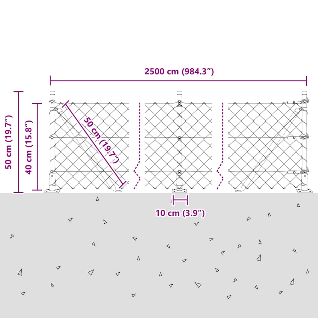 Zavareno žičano ogradno mreža s betonskom podlogom 25 x 0,4 m