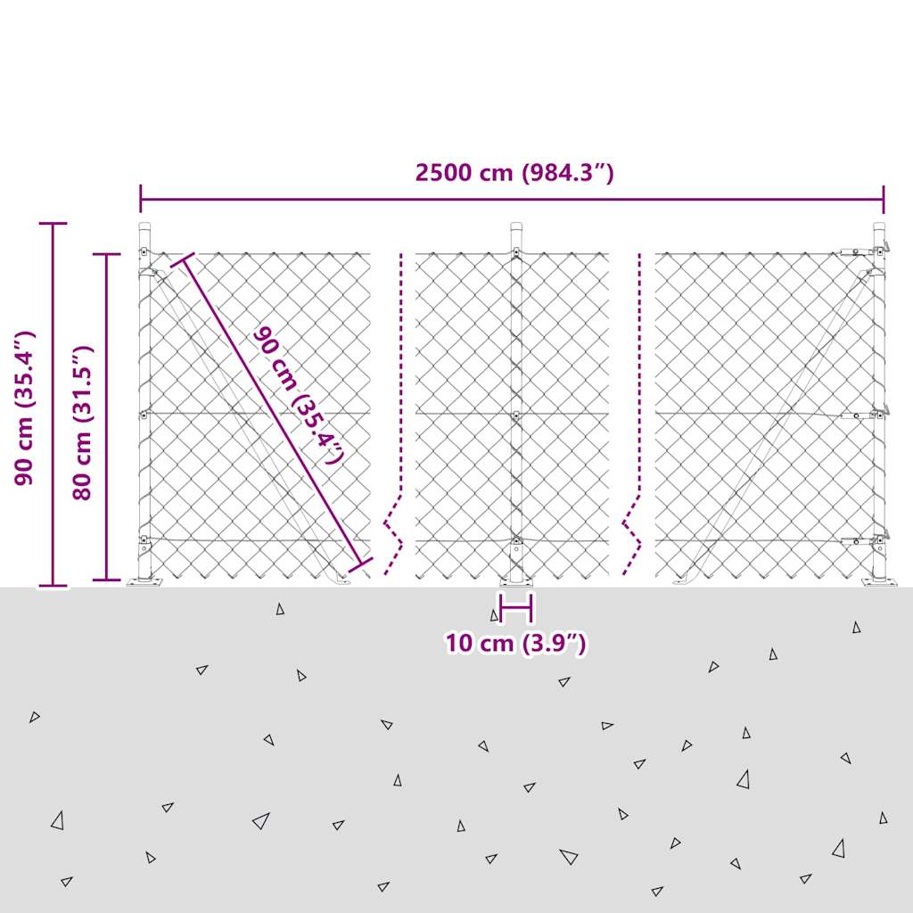 Stup za ogradu Zelena 0,8 x 25 m (mreža 60 x 60 mm) Čelik