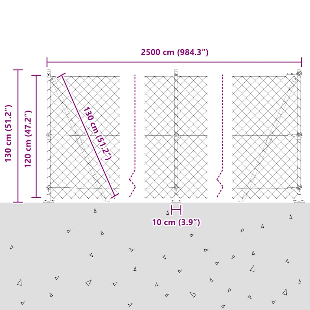 Stup za ogradu Zelena 25 x 1,2 m (60 x 60 mm mreža) Čelik i PVC