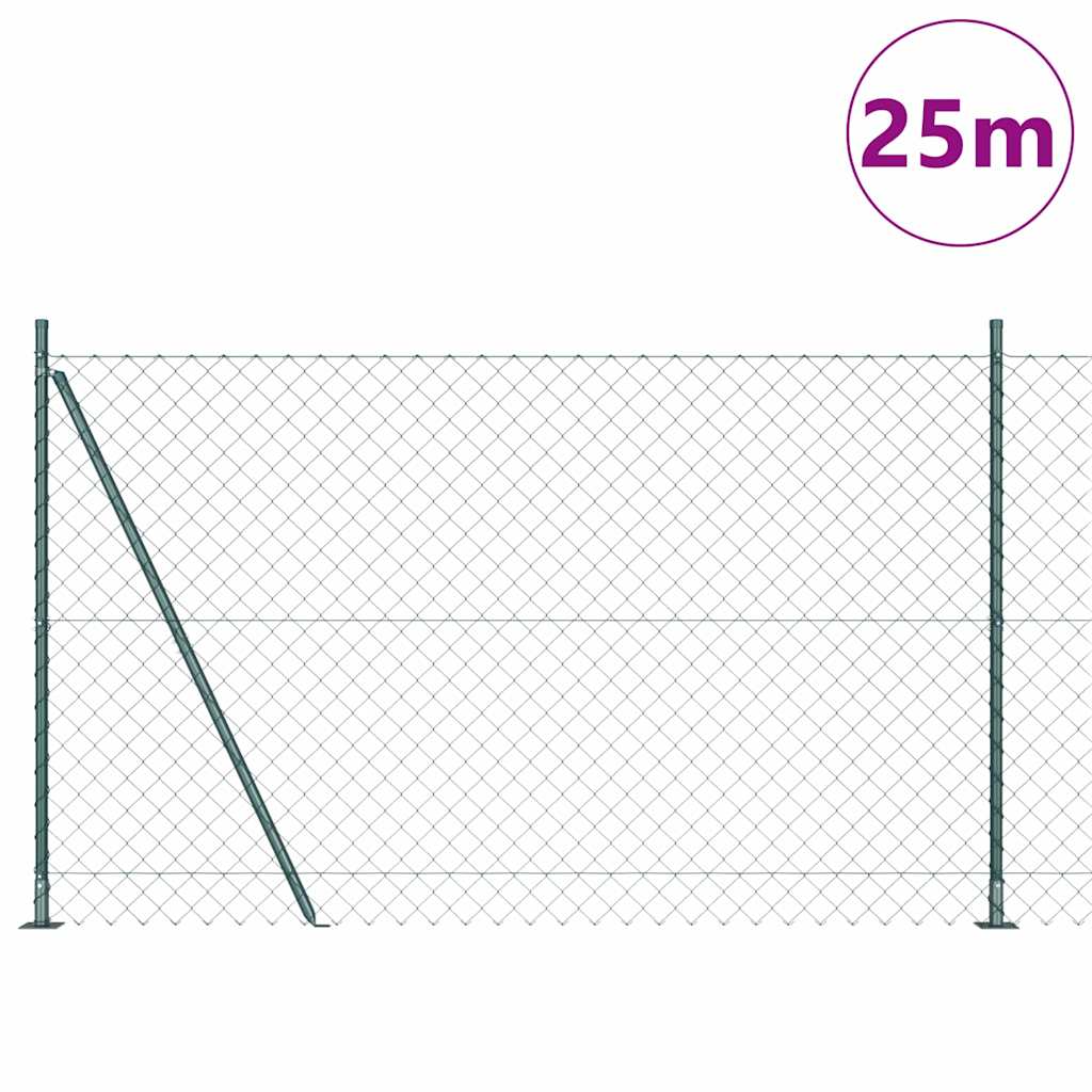 Stup za ogradu Zelena 25 x 1,4 m (60 x 60 mm mreža) Čelik i PVC