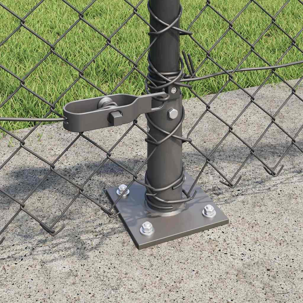 Stup za ogradu Siva 10 x 0,4 m (mreža 40 x 40 mm) Čelik i PVC