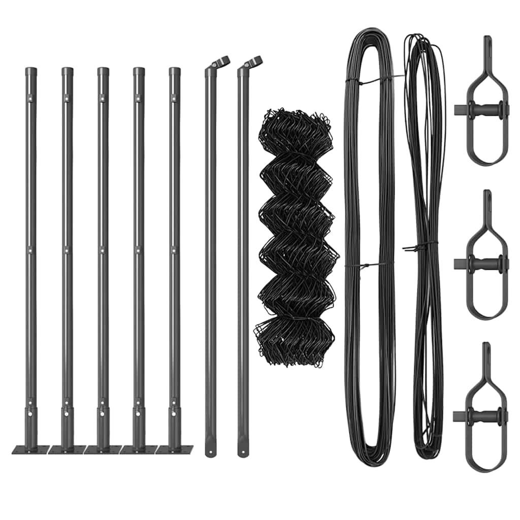 Stup za ogradu Siva 10 x 0,4 m (mreža 40 x 40 mm) Čelik i PVC