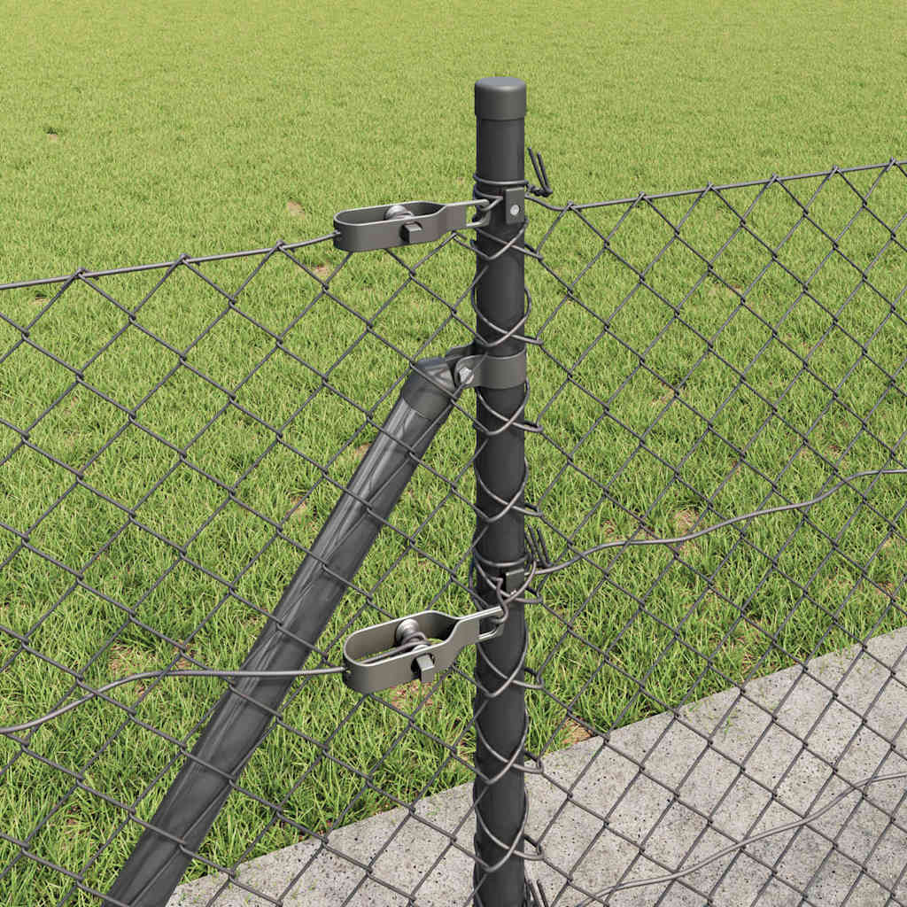 Stup za ogradu Siva 10 x 0,6 m (40 x 40 mm mreža) Čelik i PVC