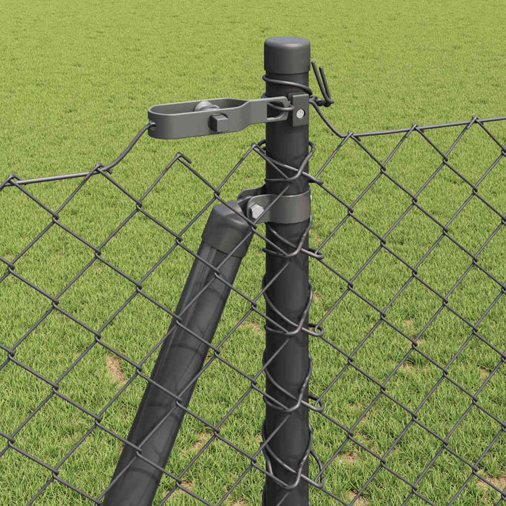Stup za ogradu Siva 10 x 1,2 m (40 x 40 mm mrežica) Čelik i PVC