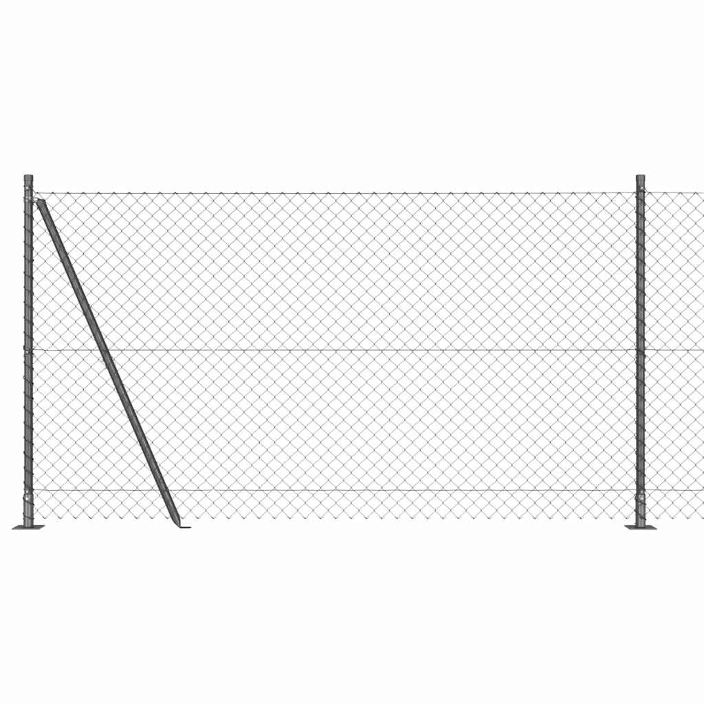 Stup za ogradu Siva 10 x 1,2 m (40 x 40 mm mrežica) Čelik i PVC