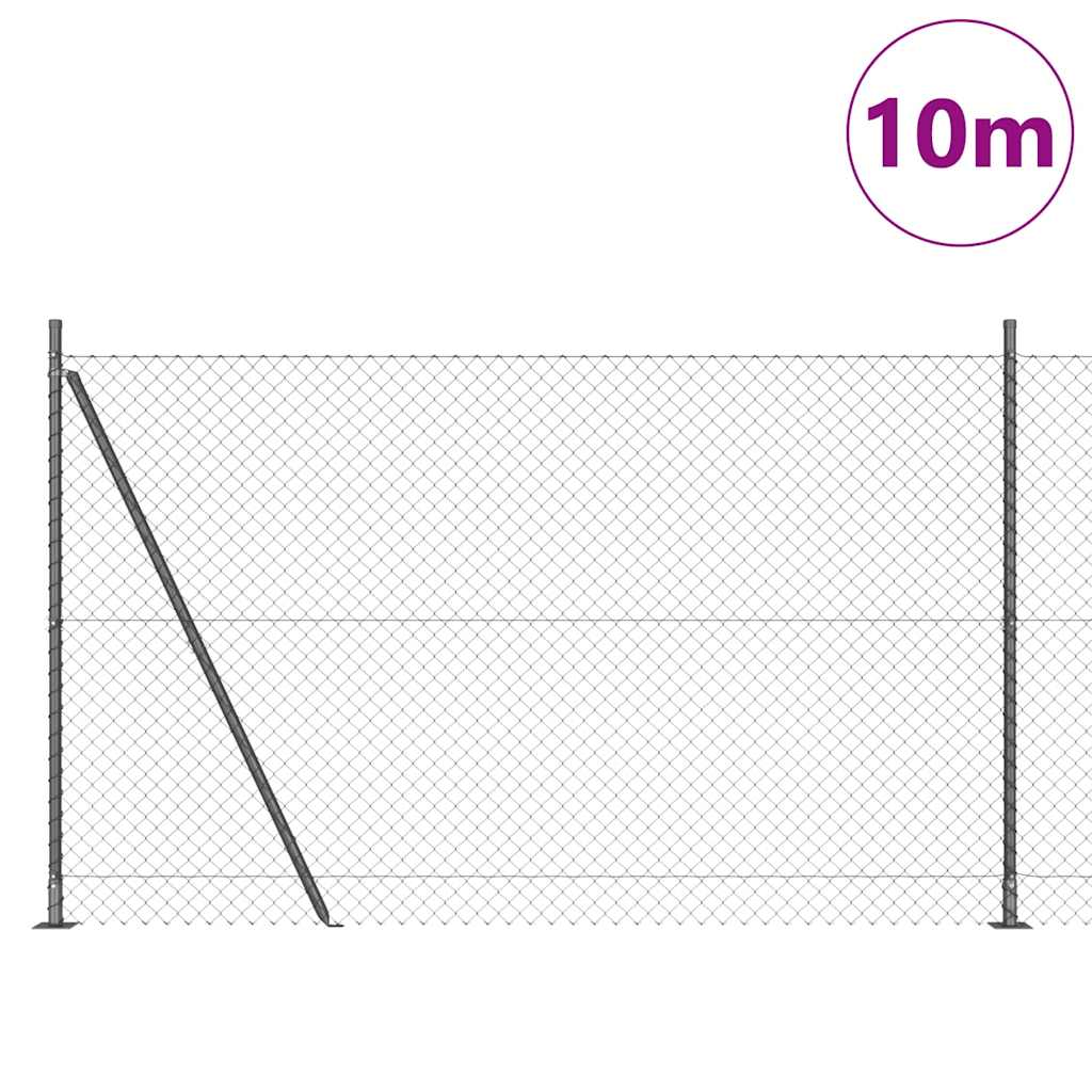 Stup za ogradu Siva 10 x 1,4 m (40 x 40 mm mreža) Čelik i PVC