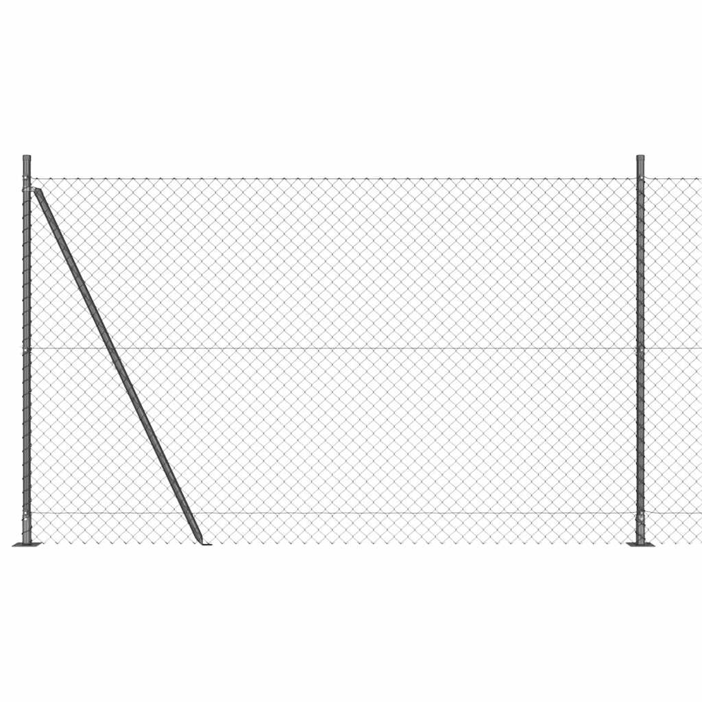 Stup za ogradu Siva 10 x 1,5 m (40 x 40 mm mreža) Čelik i PVC