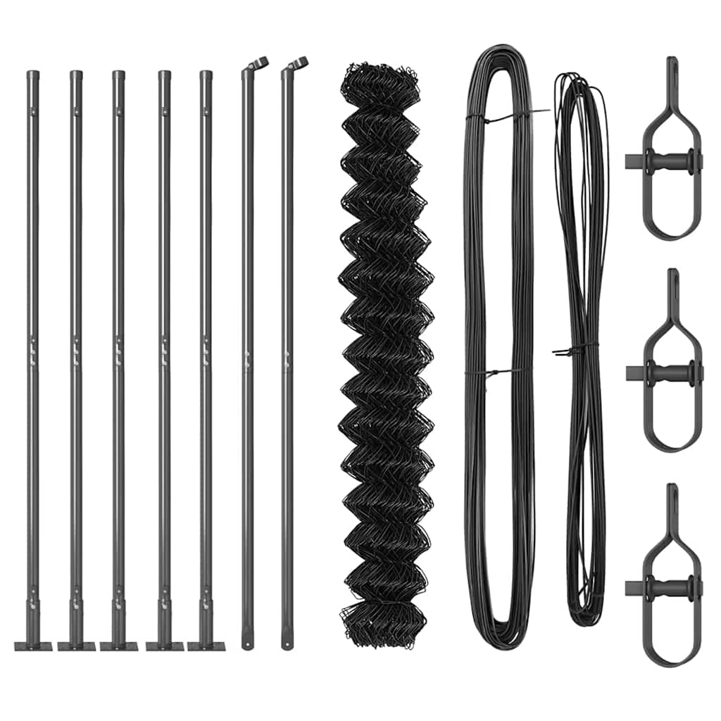 Stup za ogradu Siva 10 x 1,6 m (40 x 40 mm mreža) Čelik i PVC