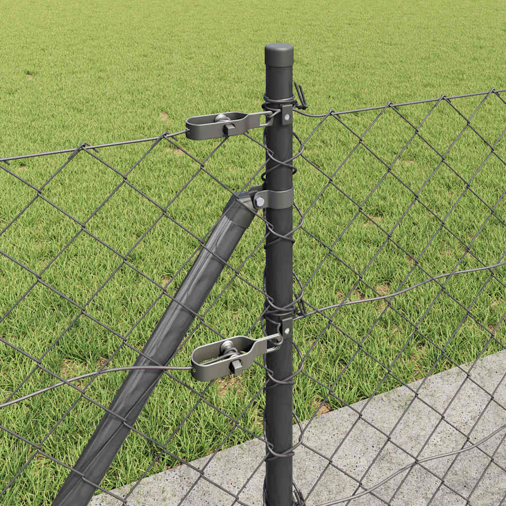 Stup za ogradu Siva 10 x 0,4 m (mreža 60 x 60 mm) Čelik i PVC