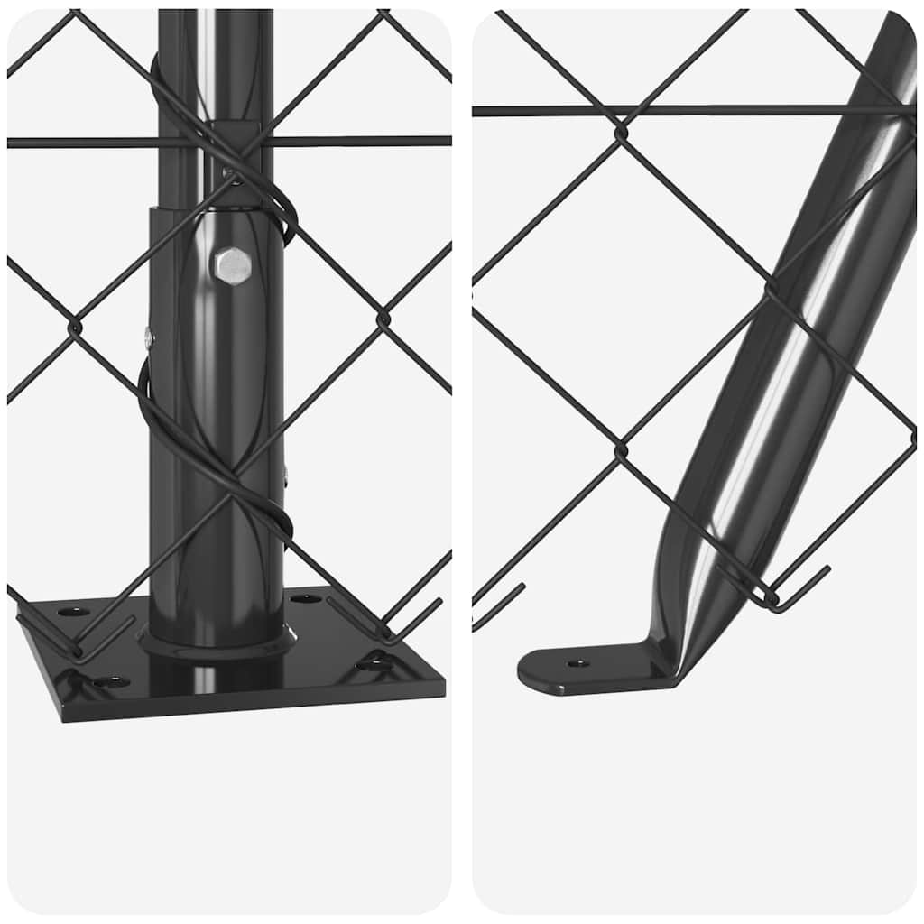 Stup za ogradu Siva 10 x 0,6 m (60 x 60 mm mreža) Čelik i PVC