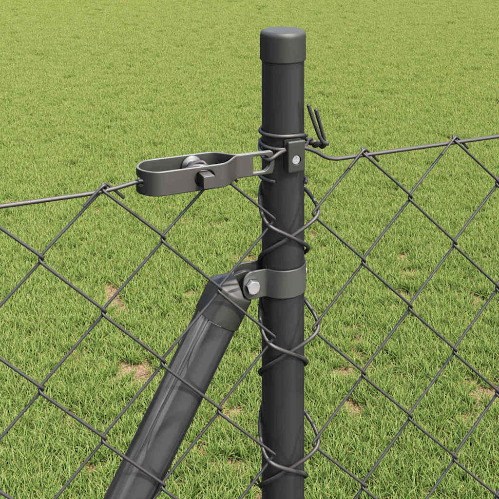 Stup za ogradu Siva 10 x 0,8 m (60 x 60 mm mreža) Čelik i PVC