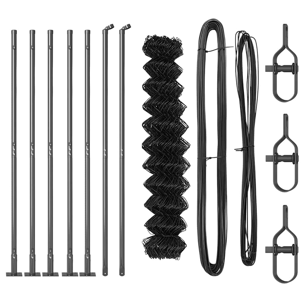 Stup za ogradu Siva 10 x 1 m (60 x 60 mm mreža) Čelik i PVC