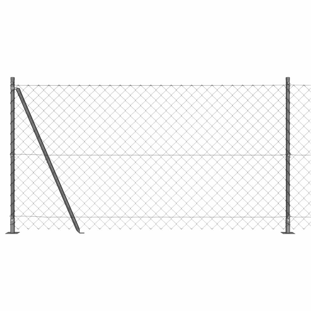 Stup za ogradu Siva 10 x 1,2 m (60 x 60 mm mrežica) Čelik i PVC