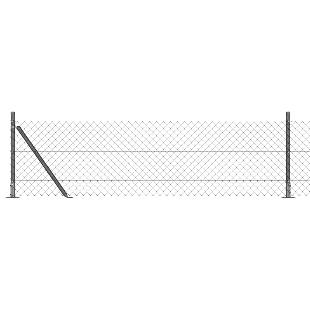 Stup za ogradu Siva 25 x 0,4 m (40 x 40 mm mreža) Čelik i PVC
