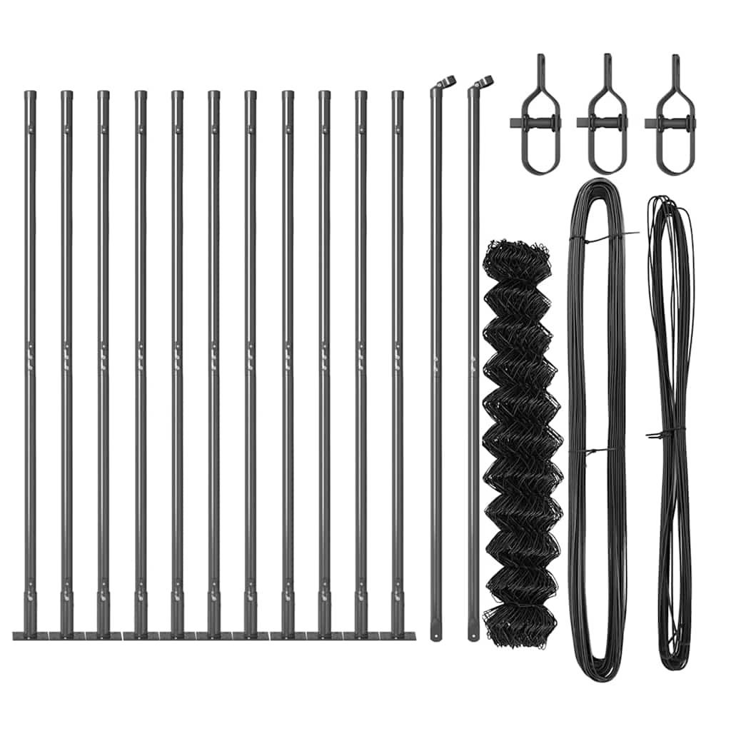 Stup za ogradu Siva 25 x 0,8 m (mreža 40 x 40 mm) Čelik i PVC