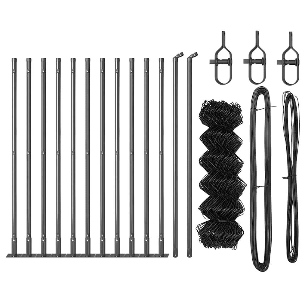Stup za ogradu Siva 25 x 0,4 m (mreža 60 x 60 mm) Čelik i PVC