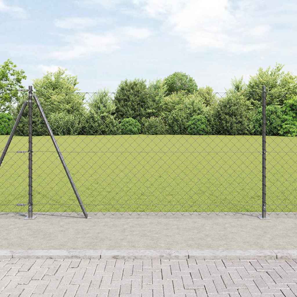 Stup za ogradu Siva 25 x 1,2 m (60 x 60 mm mreža) Čelik i PVC