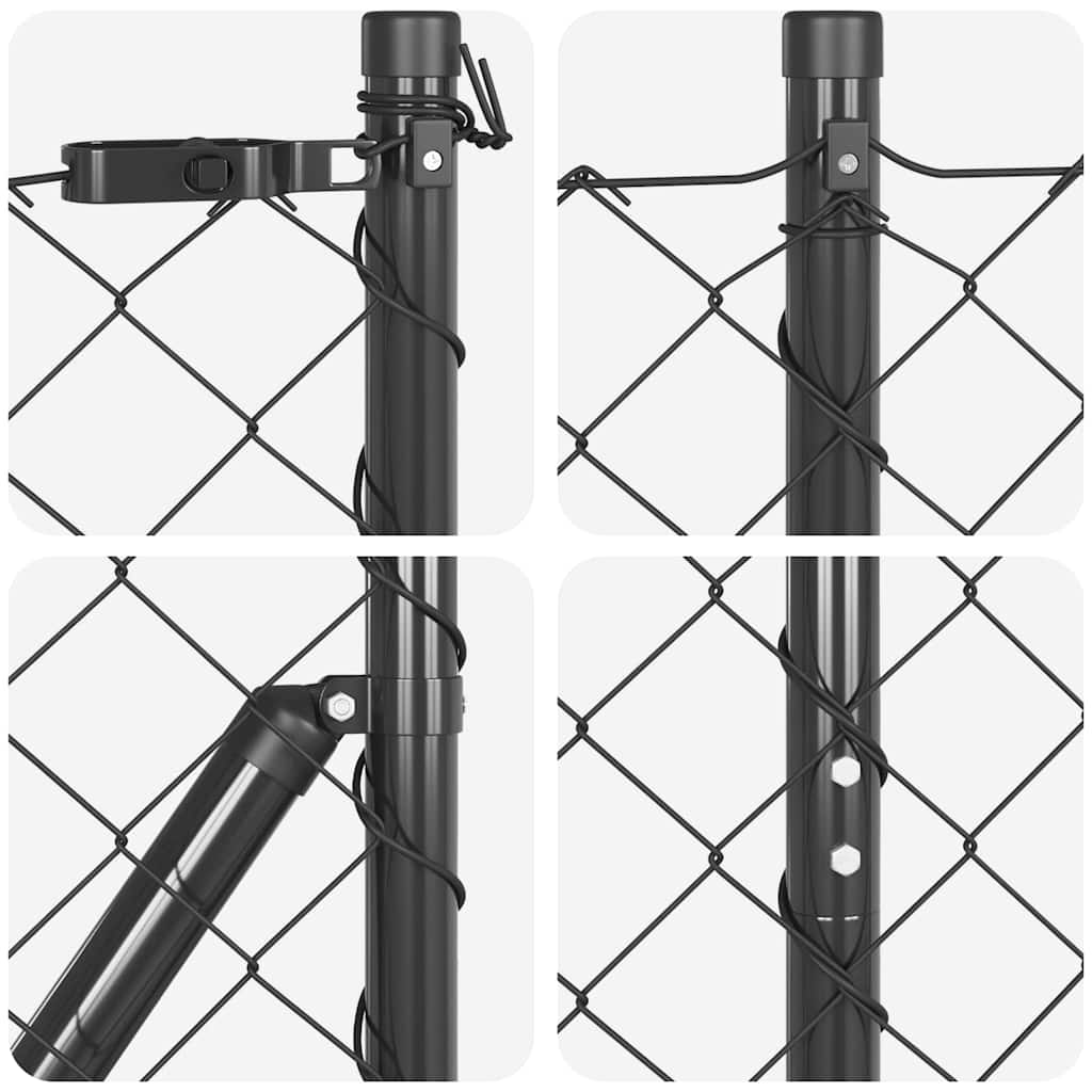 Stup za ogradu Siva 25 x 1,4 m (60 x 60 mm mreža) Čelik i PVC